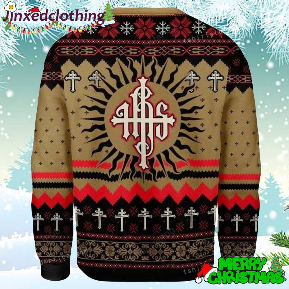 Merry Christmas Gearhomies Ihs Christogram Ugly Sweater Christmas Party 